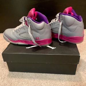 Air Jordan Retro V Grey/Raspberry/Elec Violet GS